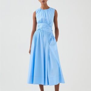 AGATHA KNOT WAIST MIDI DRESS